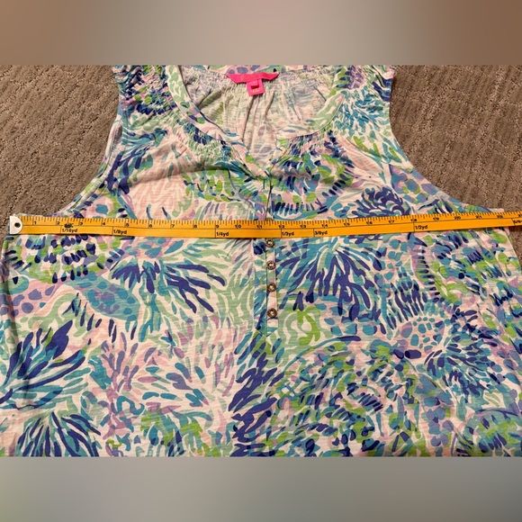 Lilly Pulitzer Vibrant Blue and Green Tank Top - Picture 4 of 5